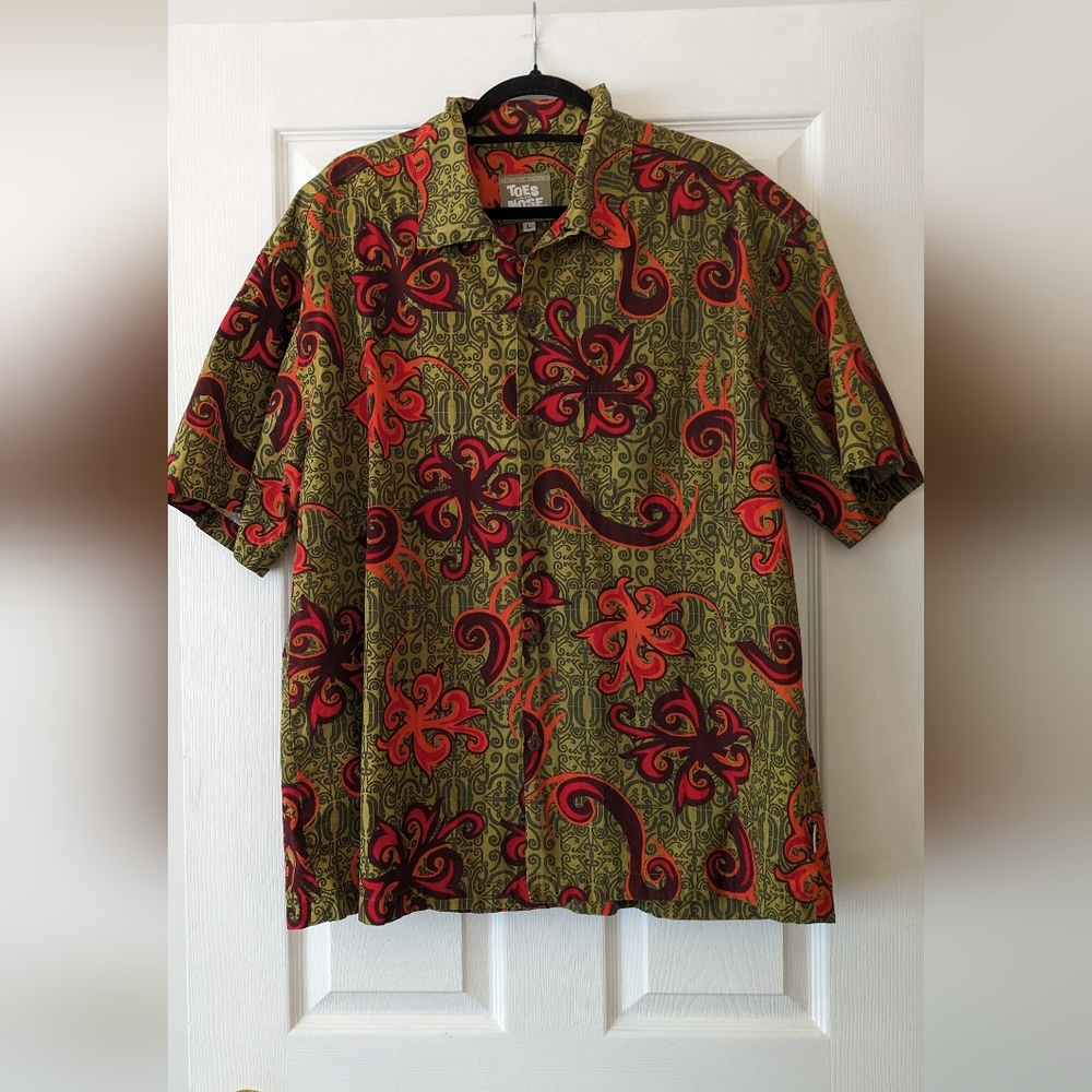 Vintage Toes On The Nose Aloha Hawaiian Shirt Size Large